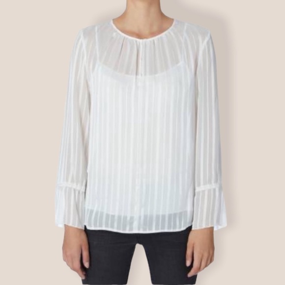 Dkny Tops - DKNY Sheer Bell Sleeve Blouse